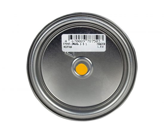 Грунт - эмаль PANZER по ржавчине 3 в 1 гладкая, желтая, 1.9 кг 219842 – изображение 5