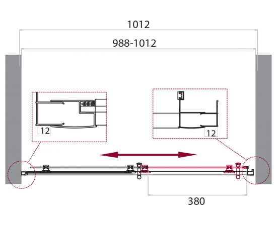 Душевая дверь BelBagno UNO-195-BF-1-100-P-Cr – изображение 6