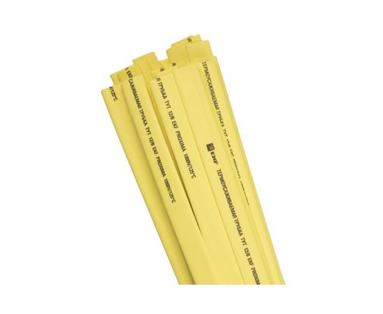 Термоусаживаемая трубка EKF, ТУТ нг 14/7 желтая, в отрезках по 1м PROxima tut-14-y-1m 
