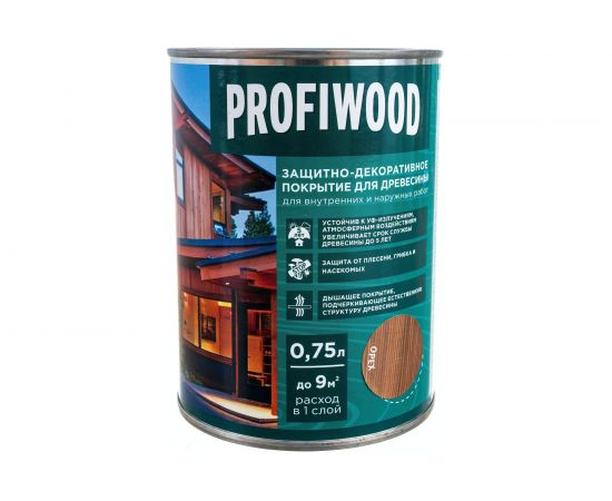 Защитно-декоративное покрытие для древесины PROFIWOOD (орех; 0.75 л; 0.7 кг) 72622 