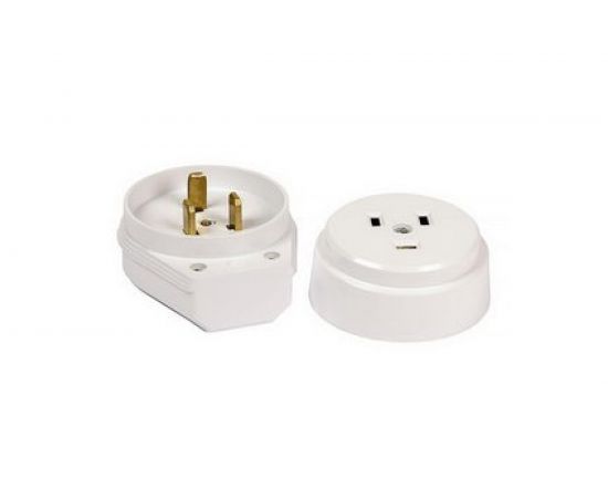 Разъем для плиты Smartbuy 32А 250В 2P+PE ОУ пластиковый белый SBE-IS1-250-P 