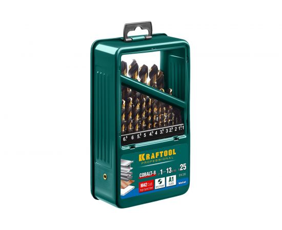 Набор сверл по металлу 25 шт Kraftool 29656-H25 