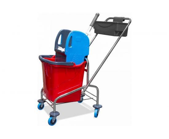 Одноведерная уборочная тележка Grass 1х25л, каркас хром, отжим IT-0491 пластик, IT-0495 