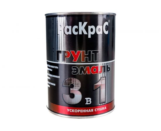 Грунт-эмаль РасКрас 3 в 1, красно-коричневая, банка 0,9 кг 4690417021147 