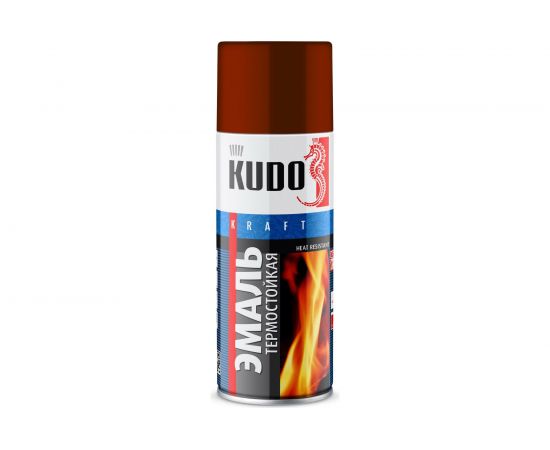 Эмаль KUDO термостойкая 5006, аэрозоль, красно-коричневая, 520 мл KU-5006 