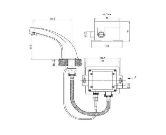 KAISER Смеситель Sensor тюльпан Electric power сенсорный 38111 – изображение 2