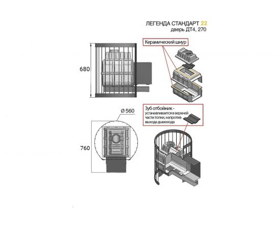 Печь Везувий Легенда Стандарт 22 ДТ-4 А-298751 – изображение 2