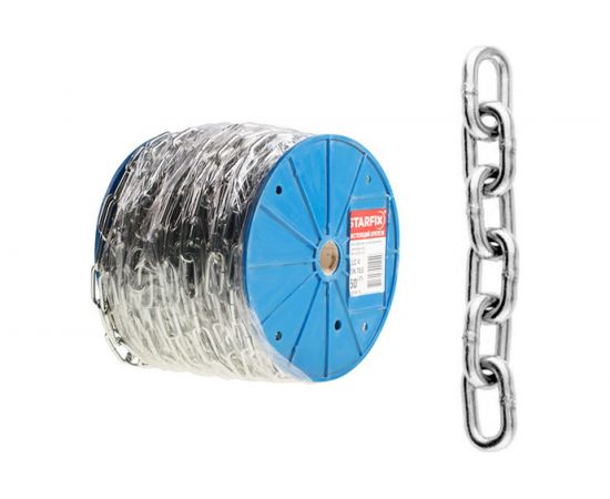 Сварная цепь STARFIX короткозвенная оцинкованная SLC M6 DIN 766 бухта 20 м SMP-63686-20 – изображение 2