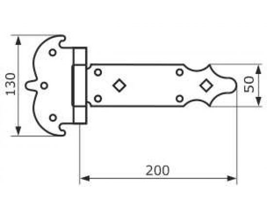 Фигурная петля-стрела Домарт серия ЯРОСЛАВЛЬ 200 мод 4 (кованая; черный) 171081 – изображение 2