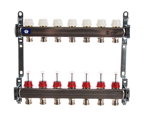 Коллектор из нержавеющей стали с расходомерами 7 вых. STOUT SMS 0917 000007 – изображение 3