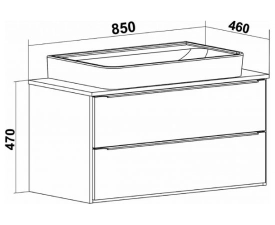 RUNO Тумба Мальта 85 серый/дуб под умывальник Moduo Square 50/Гамма 56 00-00001100 – изображение 6