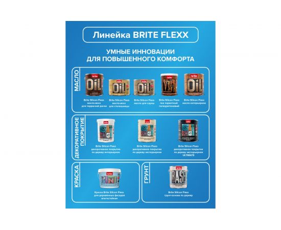 BRITE Краска FLEXX для деревянных фасадов белая база А, ведро 9л. О04813 – изображение 7