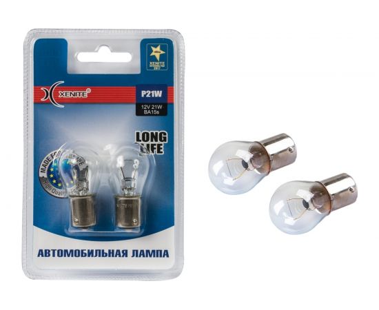Автомобильная лампа XENITE LONG LIFE P21W, BA15S, 12 В, 2 шт. 1007112 