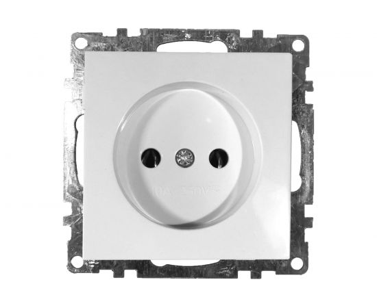 1-местная розетка STEKKER без заземления механизм, GLS10-7109-01, с защитной шторкой, Катрин, белый 39303 