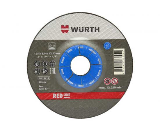 Диск зачистной по стали (180х6.0х22.2 мм) WURTH 0669260186961 