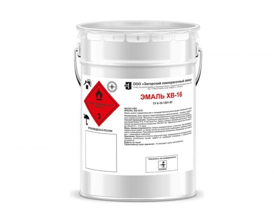 Эмаль ЗАГОРСКИЙ ЛАКОКРАСОЧНЫЙ ЗАВОД ХВ-16 защитная 4 кг ZLK05339 