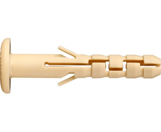 Нейлоновый дюбель ЕВРОПАРТНЕР PND-6F 6х40 с широким фланцем, 250 шт 86956 