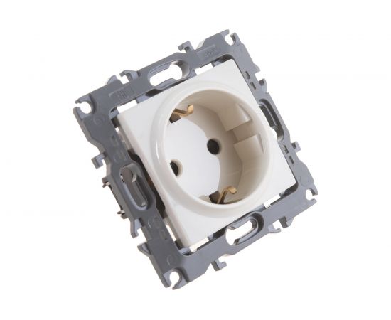 Розетка ЭРА 12-2102-02 2P+E Schuko со шторками, 16A-250В, IP20, слоновая кость Б0014688 – изображение 2