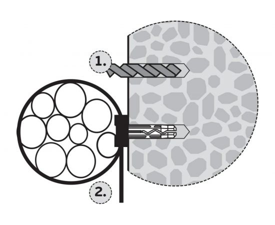 Ремешок-опора для труб и кабеля ЕВРОПАРТНЕР PRNT 32-60 черный, с шурупом и дюбелем, 25 шт. 2002 F – изображение 2