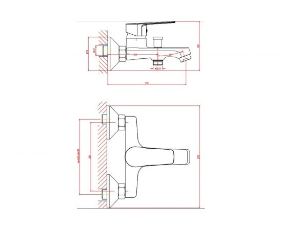 Смеситель для ванны Orange Loop M26-100gr графит – изображение 2