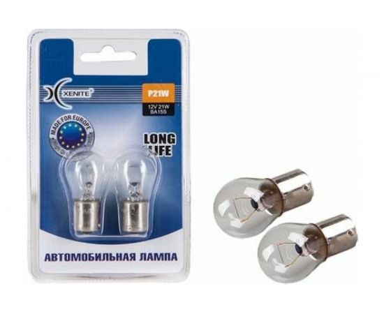 Автомобильная лампа XENITE LONG LIFE P21W, BA15S, 12 В, 2 шт. 1007112 – изображение 2