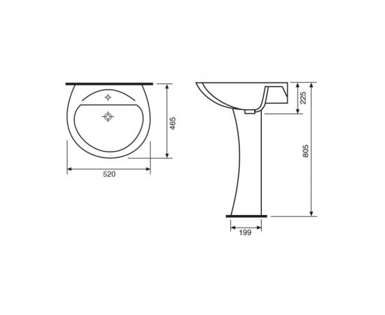 Умывальник Santeri Соната 55, 2-ой величины, 1-отверстие, Воротынск 30655 – изображение 2