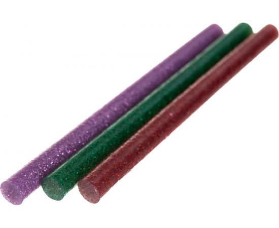 Клеевые стержни (d=7,4 мм, L=100 мм, цветные с блестками, 12 шт.) Rexant 09-1025 – изображение 3