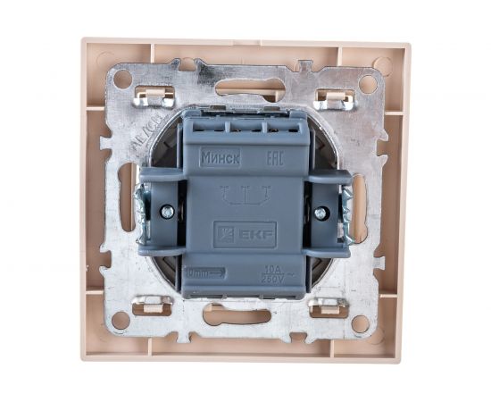 1-клавишный выключатель с индикатором EKF Минск СП, 10А, бежевый ERV10-121-20 – изображение 3
