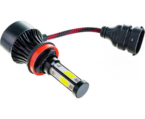 Автолампа-LED аналог ксенона SKYWAY H11x7 12/24V 28W 6000K 4000Lm 1-конт радиатор + вентилятор охл S08701008 – изображение 4