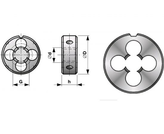 Плашка, трубная резьба G1/8 дюйма Bucovice Tools 212180 – изображение 4