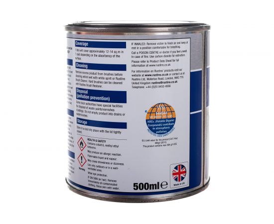 Полиуретановый лак Rustins полуматовый, Poly Varnish Satin Dark Oak, цвет: темный дуб, 500 мл 03223 – изображение 7