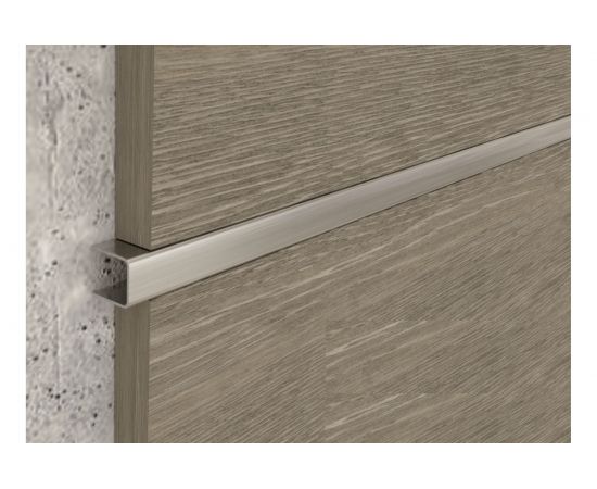 Профиль для плитки ЛУКА из нержавеющей стали бордюр-вставка 10х10 мм, 2.7 м, полированный УТ000042992 