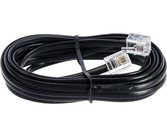 Кабель Cablexpert телефонный аппарат-розетка, 3 м, чёрный TC6P4C-3M-BK 