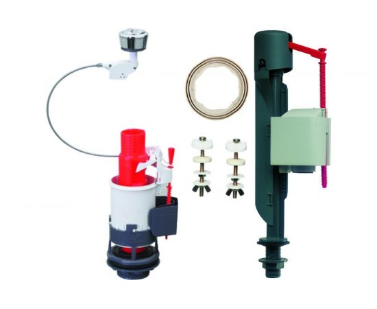 Двухкнопочная арматура WIRQUIN ""MW"" c заливным клапаном ""Jollyfill"" донный, пластик 10975007 