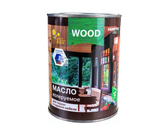 Колеруемое масло для террас и садовой мебели FARBITEX (махагон; 0.9 л) 4300005050 