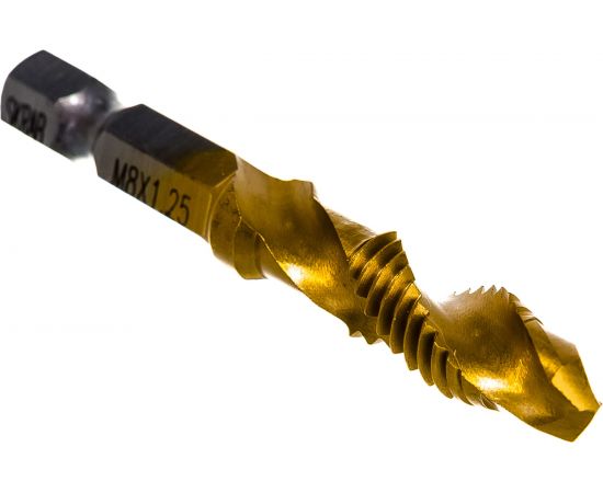 Сверло-метчик (М8х1.25х58 мм; HSS-TiN) SKRAB 33828 