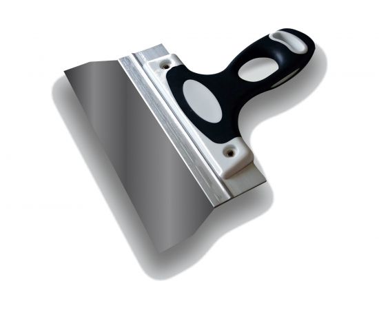 Шпатель DECOR 160 мм, ширина 45 мм, толщина 0,4 мм, двухкомпонентная ручка, нерж. сталь, фасадный 