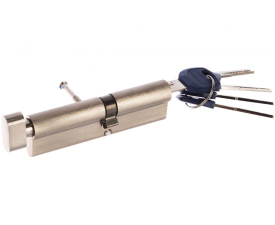 Цилиндр DOORLOCK V K2300AB N серия Variant, никелированный, 50xK60 мм, кл/пов. кнопка, 5 перф.ключей 79098 