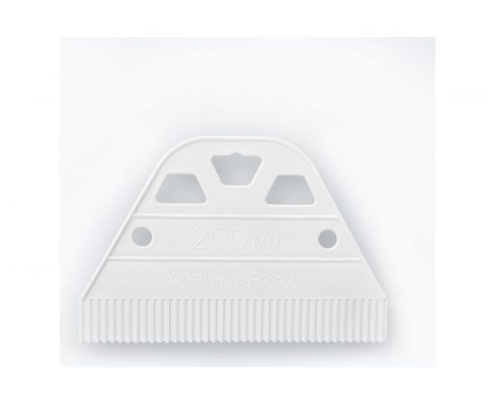 Шпатель DECOR 200 мм, ширина 55 мм, толщина 3 мм, зуб 1,6 мм, пластиковый, White Edition 316-5200 – изображение 2