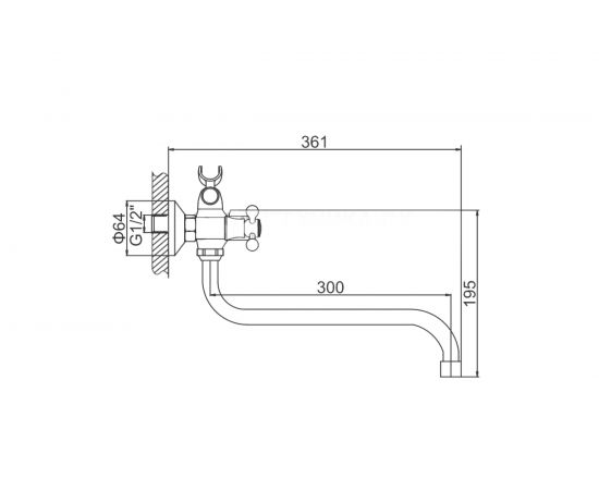 Смеситель для ванны LEDEME крест, керамика, переключение душа картридж L2320 806322 – изображение 2