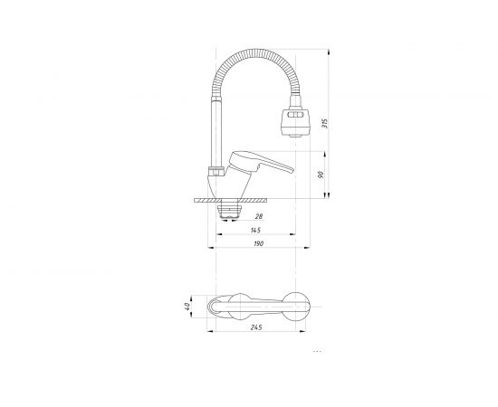 Смеситель для кухни TSARSBERG тип См-МОЦБА гибкий излив TSB-722-1208 – изображение 2