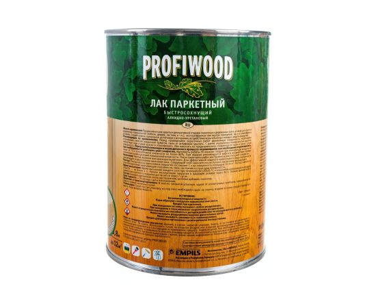 Алкидно-уретановый паркетный лак PROFIWOOD (быстросохнущий; матовый; 0.8 л; 0.7 кг) 6313 – изображение 3