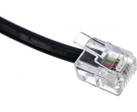 Кабель Cablexpert телефонный аппарат-розетка, 3 м, чёрный TC6P4C-3M-BK – изображение 3