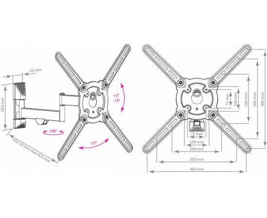 TV кронштейн Kromax ATLANTIS 15 white 20222 – изображение 3