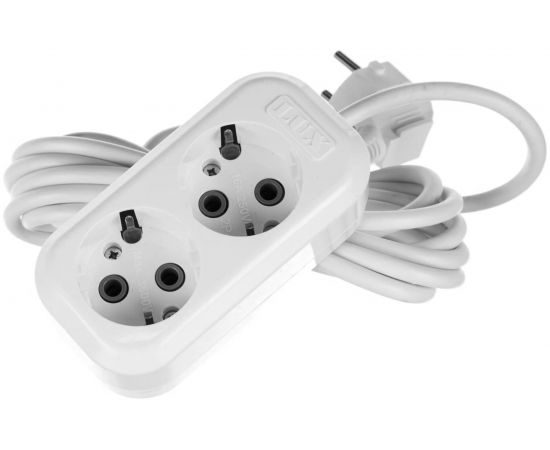 Двухместный сетевой удлинитель с заземелением LUX У2-Е, 3м, 4606400414544 – изображение 3