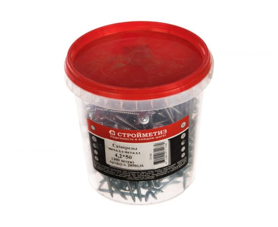 Саморез Стройметиз 4,2х50 металл-металл с прессшайбой, цинк уп. 300 шт. 2050136 – изображение 5