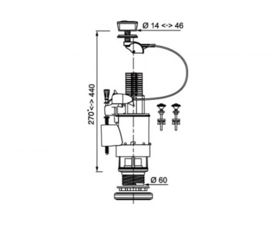 Двухкнопочная арматура WIRQUIN ""MW"" c заливным клапаном ""Jollyfill"" донный, пластик 10975007 – изображение 6