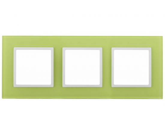 Рамка ЭРА 14-5103-26 на 3 поста, стекло, Elegance, лайм+белый Б0034516 