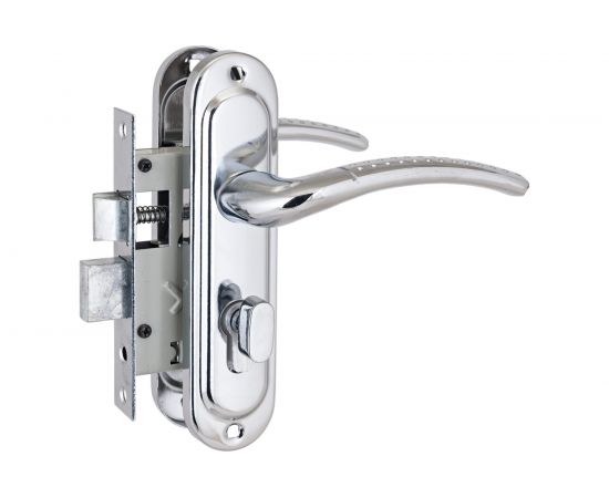 Врезной замок с ручкой Стандарт 132/50B CP (вертушка; хром) 4857 