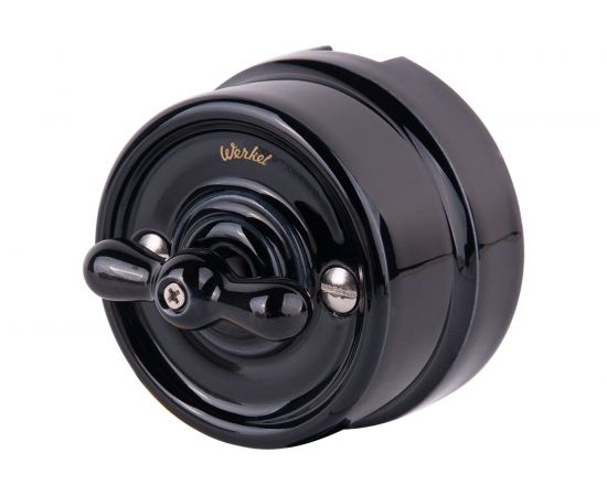 Выключатель на 4 положения WERKEL W5620008 двухклавишный черный Ретро a051452 
